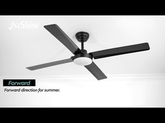 Control remoto negro LED ventiladores de techo silenciosos del motor de 52 pulgadas para la vida/el comedor del dormitorio